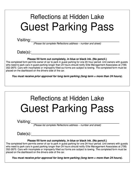 hotel parking permit